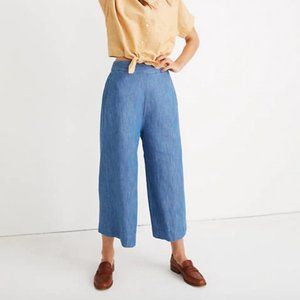 Madewell Chambray Huston Pull-On Crop Pants